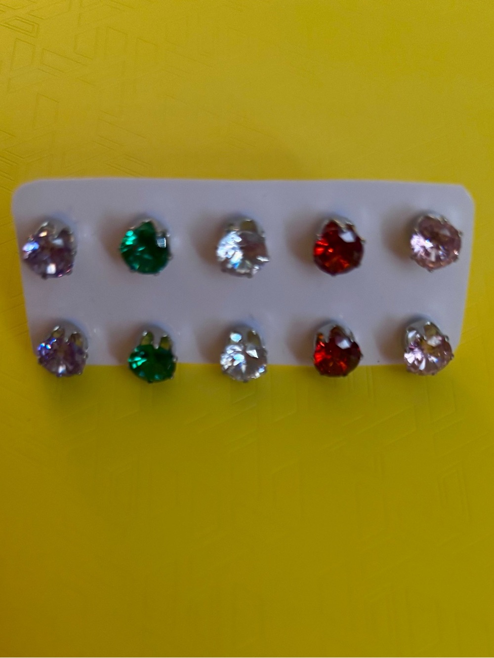 Assorted Multicolor Crystal Stud Earring Set - Sparkling Gemstone Hypoallergenic